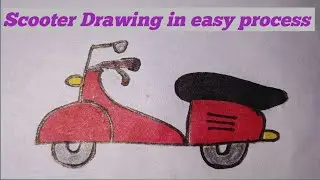 Scooter Art in easy process Step by step|Art and craft by Abida #drawing #artist #art #artandcraft