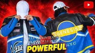 Blue Vanson Leather Motorcycle Jacket #BlueVansonLeatherJacket #motorcyclejackets #bikerjacket
