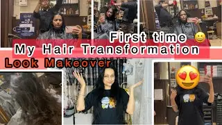 My Hair Transformation first time /  Makeover look / hair care or self care 