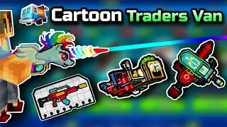 Mythical Sparkling Horn, Cartoon Battle Pass - New Traders Van, Pixel Gun 3D
