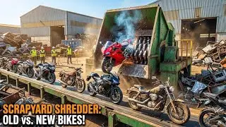 Old vs New Power Bikes 😱 | What Happens Inside This Shredding Factory, #PowerBikes #BikeShredding