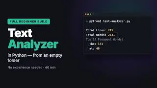 Build a Text Analyzer in Python — Full Beginner Tutorial