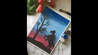 Easy Poster Color Painting For Beginners/Horse Painting/ StepbyStep Tutorial #horsepainting #easyart