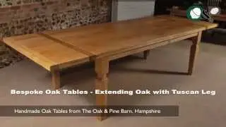 Bespoke Oak Tables - Extending Oak Table with Tuscan Leg