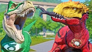JURASSIC WORLD EVOLUTION SUPER HERO MODS! - Dinosaurs Fight #Shorts