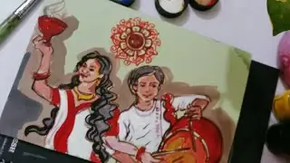 Easy greeting card for Durga Puja|aesthetic greeting card |Durga Puja 2025 |easy greeting card kids 