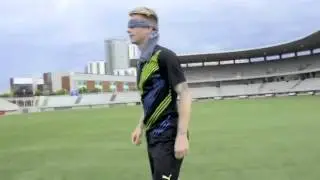 FAKE Marco Reus   Hits the crossbar blindfolded