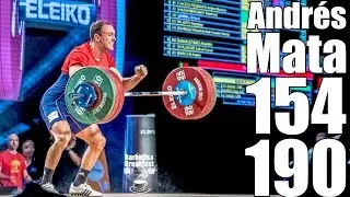 Andrés Mata (77kg Spain) 154kg Snatch 190kg Clean and Jerk - 2017 weightlifting worlds