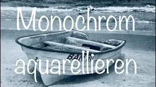 Mal mit mir Monochrom - Tonwerte - Aquarell