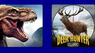 Deer Hunter: Classic vs Dino Hunter: Deadly Shores - All Big Carnivores & Herbivores Death Sequences