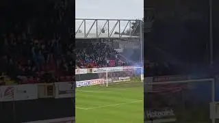 The Glenavon fans throw Pyro, A hefty fine incoming 👀 #Glenavon #Portadown #NIFL #IrishLeague