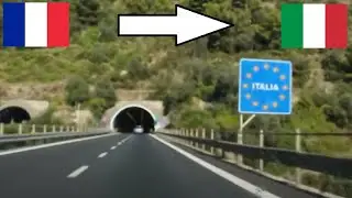France - Italy / Crossing The Border By Car