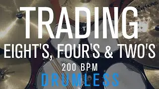 Swing - Trading 8's, 4's & 2's - 200 Bpm - Jazz Drumless Backing Track