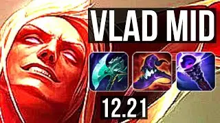 VLADIMIR vs HEIMERDINGER (MID) | 70% winrate, 6 solo kills, 14/4/12, Dominating | TR Master | 12.21