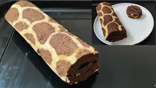 GIRAFFE SWISS ROLL CAKE | chocolate swiss roll cake | sugee vlogs| giraffe pattern roll cake |