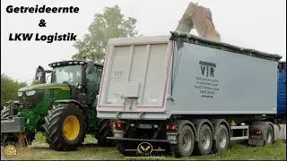 Getreideernte & LKW Logistik in Mecklenburg Vorpommern! John Deere Maschinen im Ernte Einsatz 2023