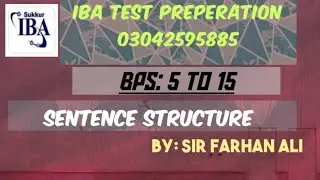 Sentence Structure || English Grammar || For Iba Test || Bps 5 to 15 preperatio || Mehran Education