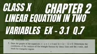 class 10 maths ncert chapter 3 linear equations in two variables exercise 3.1 Q.7 solution.newncert