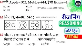 Reasoning प्रैक्टिस Set -06 | Ntpc| Groupd| Uppolice| Sscgd| Delhippolice| Reasoning Adventure