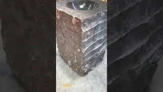Making a Rough Stone Wash Basin in Maleki Stone Factory
