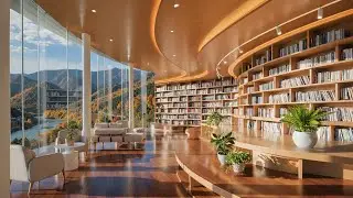 Cozy Fall Library Room Ambience 🍂 Smooth Jazz Music for Reading, Study, Work & Stress Relief