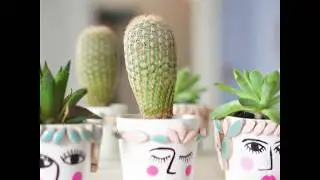 Painted Ladies Succulent Kit - tips on painting faces onto pots - from Makebox+Co.