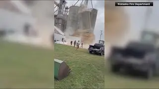 Dramatic video captures concrete grain bin collapse in Illinois