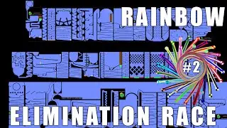 Amazing Rainbow Elimination Marble Race With Colors EP2 in Algodoo \ Marble Race King