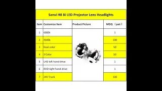 Sanvi 2.8 inch 3.0 inch bi led projector lens headlights 4300K customized auto lighting.
