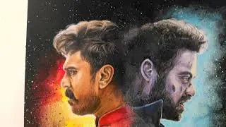 Real time Drawing RRR Realist Portrait with Color Pencil | Raw Video | Part 1