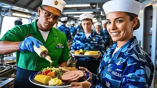 How The US Largest destroyer Kitchen Makes 17,000 Meals Every Day for 5,000 Navy Sailors!