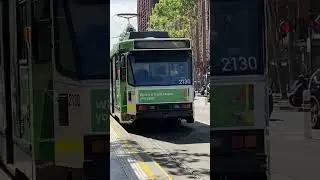 B2 Class tram (2130) departing Spencer Street/ Flinders Street