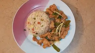 Chicken Chilli Dry with Chicken Fried Rice Made by Mehwish Sumair 