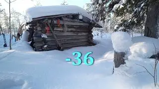 Severe frosts. I live in an old hut. Fishing and everyday life in the taiga.