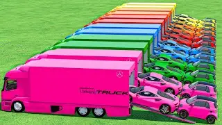 LAMBORGHINI vs MINI Smart Cars Of Colors ! Farming Simulator 22