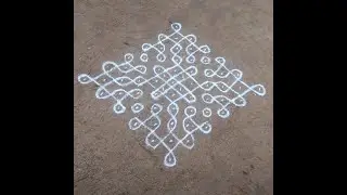 11x1 dots  kambi kolam ||  Chukkala Muggulu || #47|| Repeat the same for 4 sides