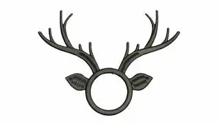 Reindeer Monogram Embroidery Design - 6 Sizes - INSTANT DOWNLOAD