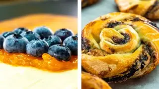 Apricot Blueberry Puff Pastry Tart recipe - Peanut Butter and Chocolate Puff Pastry Swirls