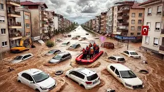 Severe Flooding in Antalya, Turkey ! Manavgat and Side - Cars and Homes Submerged