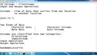 Byte Streams  and Character Streams