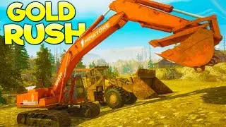 MAKING MILLIONS WITH HEAVY MACHINERY! Gold Digging Simulator - Gold Rush Pre-Alpha Gameplay