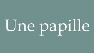How to Pronounce ''Une papille'' (A taste bud) Correctly in French