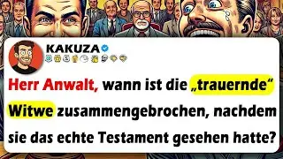 Herr Anwalt, wann ist die &bdquo;trauernde&ldquo; Witwe zusammengebrochen, nachdem sie das echte Testament g...?
