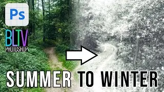 Photoshop: как превратить ЛЕТНЮЮ фотографию в ЗИМНЮЮ!