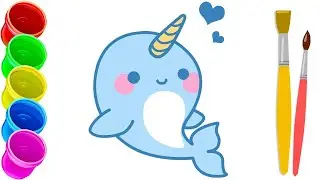 Unicorn kitini qanday chizish mumkin/How to Draw a Unicorn Whale/Как нарисовать Кита Единорога