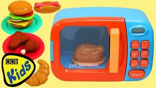 Just Like Home Brinquedo de microondas Jogo de cozinha e jogo Doh Steak Chicken Dinner! | CCB