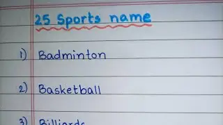 25 sports name in English