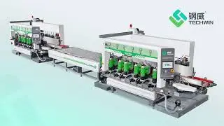 TECHWIN double pencil edging machine with corner dubbing, round edge edger