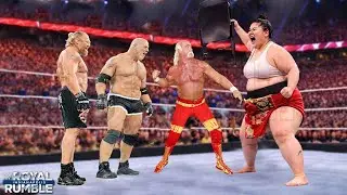 Sumo Girl vs Brock Lesnar Hulk Hogan Goldberg WWE Royal Rumble Match