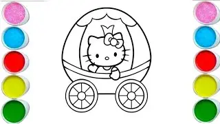Hellokitty in Trolley Drawing Painting and Colouring For Kids | Toddler | #Hellokitty